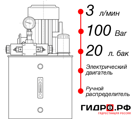 Гидростанция 220 вольт для подъёмника НЭР-3И102Т