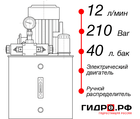 Гидростанция с гидроцилиндром НЭР-12И214Т